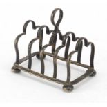 Marples & Co, Edward VII silver four slice toast rack, Birmingham 1902, 10cm wide, 125.5g