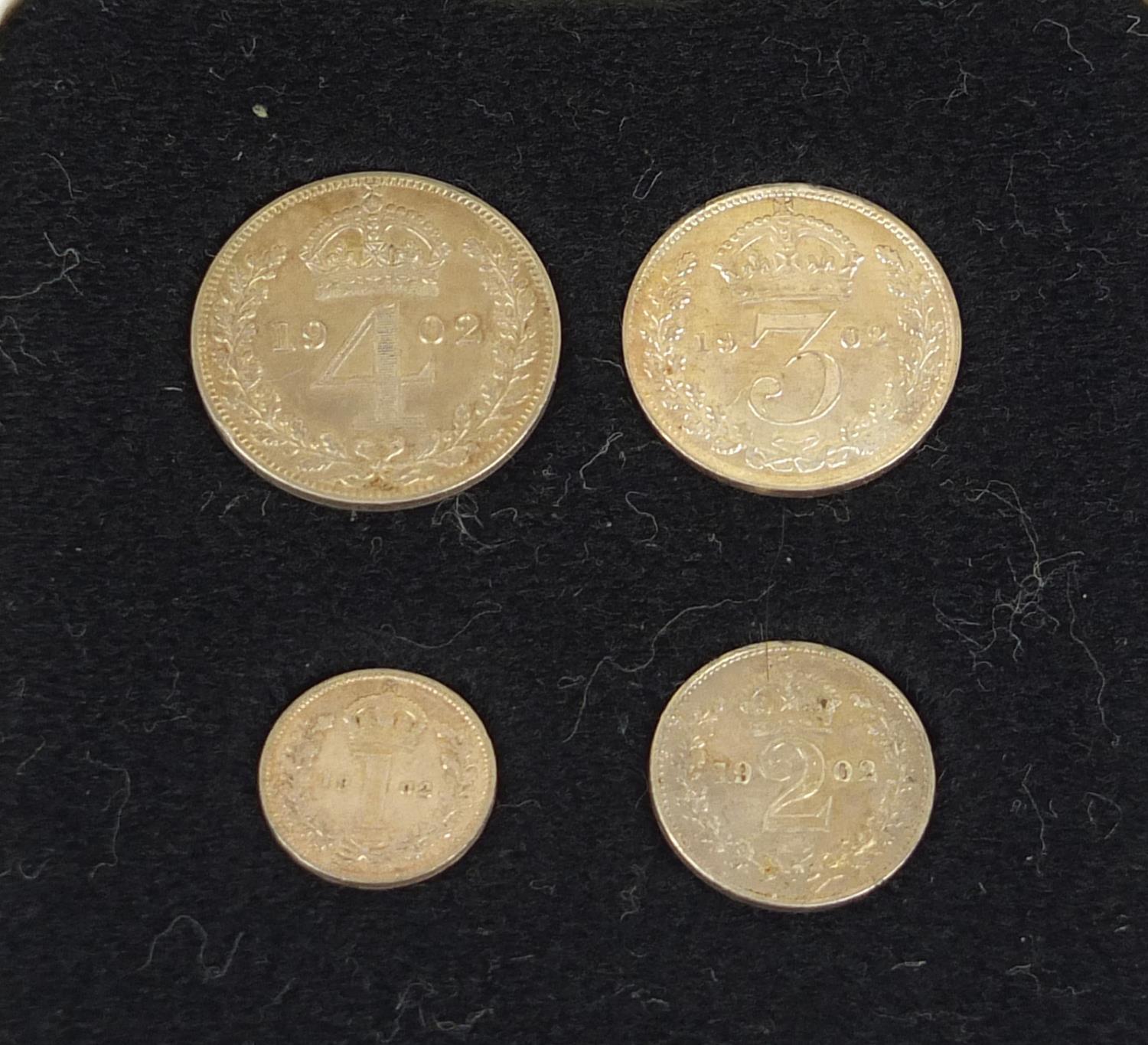 Edward VII 1902 Maundy Coin set with fitted case - Image 2 of 4