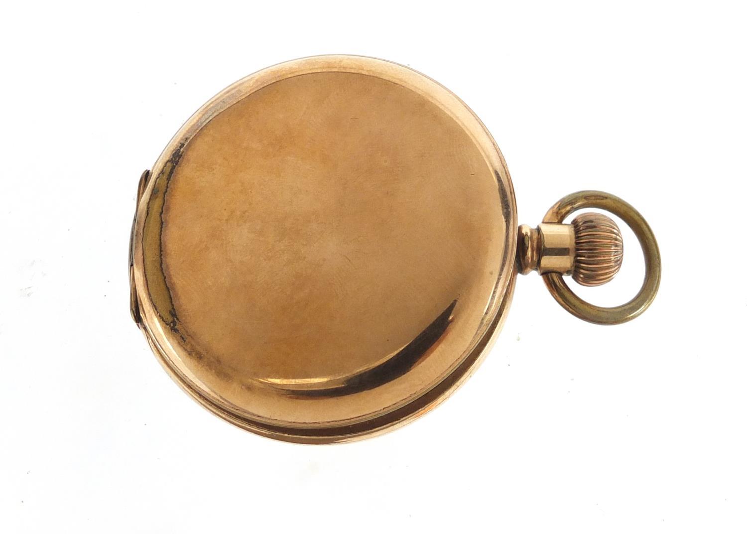 Thomas Russell & Son, gentlemen's gold plated full hunter pocket watch with enamel dial, the - Image 2 of 5