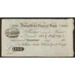 19th century Dorsetshire General Bank one pound note