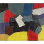 Manner of Serge Poliakoff - Abstract composition geometric shapes, Russian school oil on board,