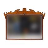Georgian style burr walnut mirror, 67.5cm x 52.5cm