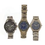 Three gentlemen's wristwatches comprising Fossil, Swiss Supreme and Sekonda