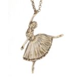 D H Phillips Ltd, silver ballerina pendant on a silver Belcher link necklace, 54cm and 7.5cm in