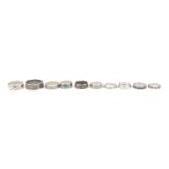 Ten silver rings, various sizes, 44.0g