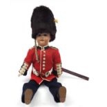 Simon & Halbig bisque headed Beefeater doll, 71cm high