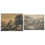 After Francois Boucher and Pierre Patel - Landscapes, two 18th century engravings, each framed and