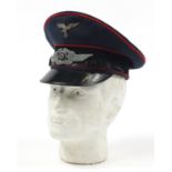 German military interest Luftwaffe visor cap with badges