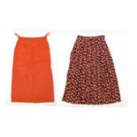 Two vintage skirts comprising a leather Betty Barclay, size 38 and Country Casuals, size 12