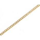 9ct gold curb link bracelet, 18cm in length, 3.1g