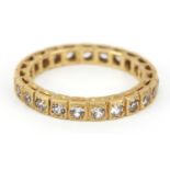 18ct gold white sapphire eternity ring, size M, 3.3g