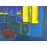 Elly Scrivener - Abstract composition, windows of the light, oil on canvas, inscribed verso,