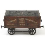 19th century railway interest advertising oak humidor in the form of a coal wagon, inscribed