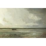The lonely beach, Middleton, oil on canvas, bearing an indistinct signature and inscription verso,