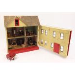 Hand built wooden doll's house, 42cm high