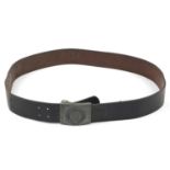 German military interest leather belt with Hitler Youth buckle, 115cm in length