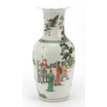 Large Chinese porcelain vase hand painted in the famille verte palette with an Emperor and