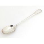 Georgian silver basting spoon, indistinct hallmarks, 31cm in length, 124.0g