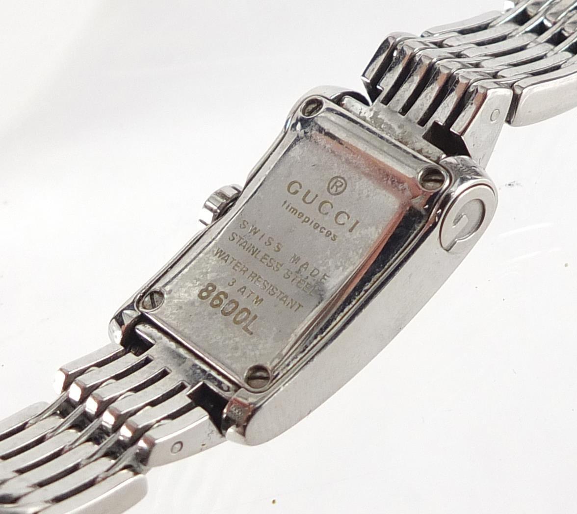Gucci, ladies stainless steel wristwatch numbered 8600L, the case 14.5mm wide - Image 5 of 5