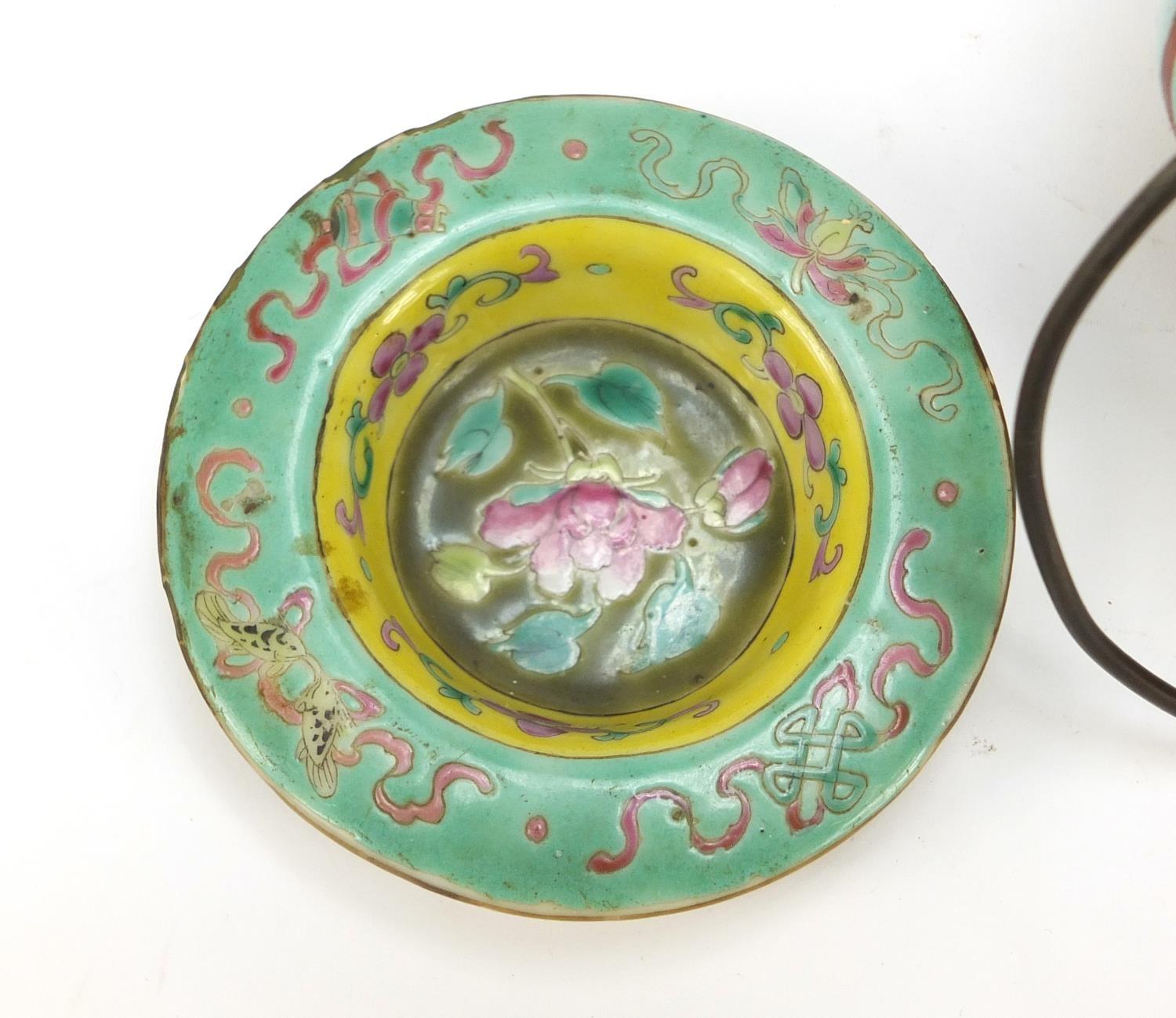Chinese porcelain Peranakan Straits type teapot hand painted in the famille rose palette with panels - Image 9 of 12