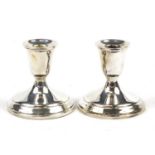 Pair of Towle sterling silver dwarf candlesticks, 8cm high, 364.5g