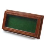 Stained wood glazed dealer's display case, 52cm x 29cm