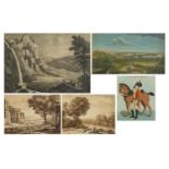 Five 18th century etchings including a pair after Claude le Lorrain from the original drawings in
