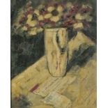 Still life flowers in a vase, Modern British oil on canvas, framed, 48.5cm x 38.5cm excluding the