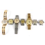 Seven vintage wristwatches including Kienzle, Prestige and Bilba