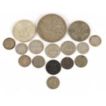 British coinage including a 1935 rocking horse crown, 75g