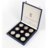 Second World War 50th Anniversary International silver proof coin collection housed in a fitted case