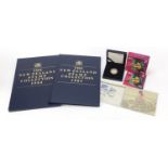 Coinage and stamps comprising 2008 RAF Centenary silver proof two pound, D Day stamp and coin