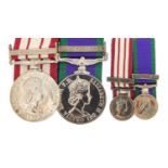 British military Elizabeth II pair with dress medals comprising a General Service medal with Malay