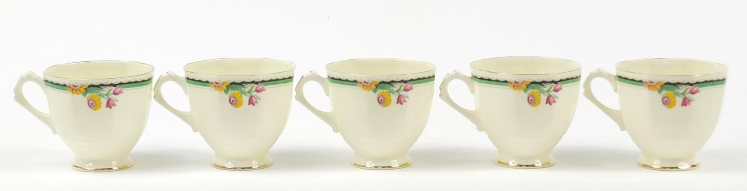 Tuscan teaware decorated with flowers including trios, each cup 7cm high - Image 14 of 25