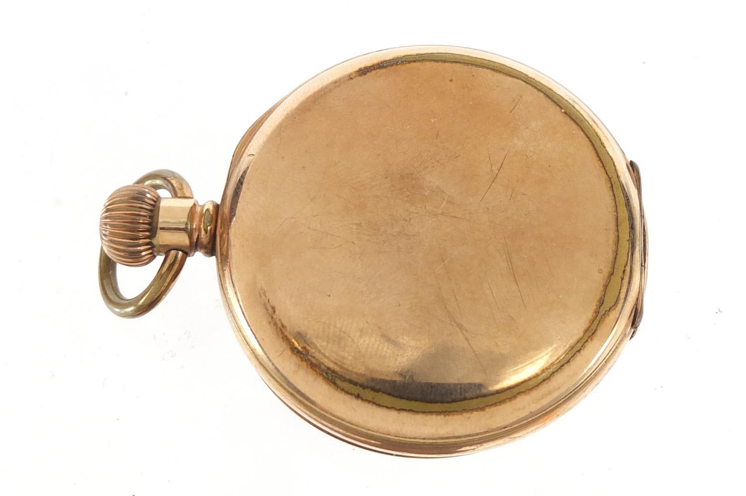 Thomas Russell & Son, gentlemen's gold plated full hunter pocket watch with enamel dial, the - Image 3 of 5
