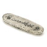 Chinese silver coloured metal ingot, 9.5cm wide