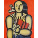 Manner of Fernand Leger - Abstract composition, surreal portrait, French school oil on board,