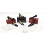 Salvatore Ferragamo, three pairs of ladies high heels