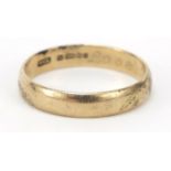 9ct gold wedding band, size O, 1.9g