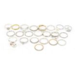 Twenty two silver rings including some gold plated, various sizes, 38.5g