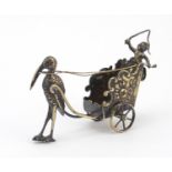 Singleton, Benda & Co Ltd, Continental silver model of a cherub on a chariot pulled by a crane,