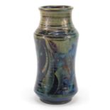 Alan Caiger-Smith for Aldermaston, studio pottery lustre vase hand painted with stylised motifs,