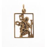 9ct gold St Christopher pendant, 2.2cm high, 1.3g