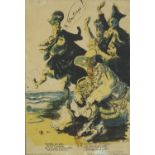 Feliks Topolski - Caricature of Hitler and his Generals with Goering, Himmler, Goebbels and Hess,