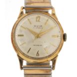 Avia, vintage gentlemen's 9ct gold wristwatch, 30mm in diameter