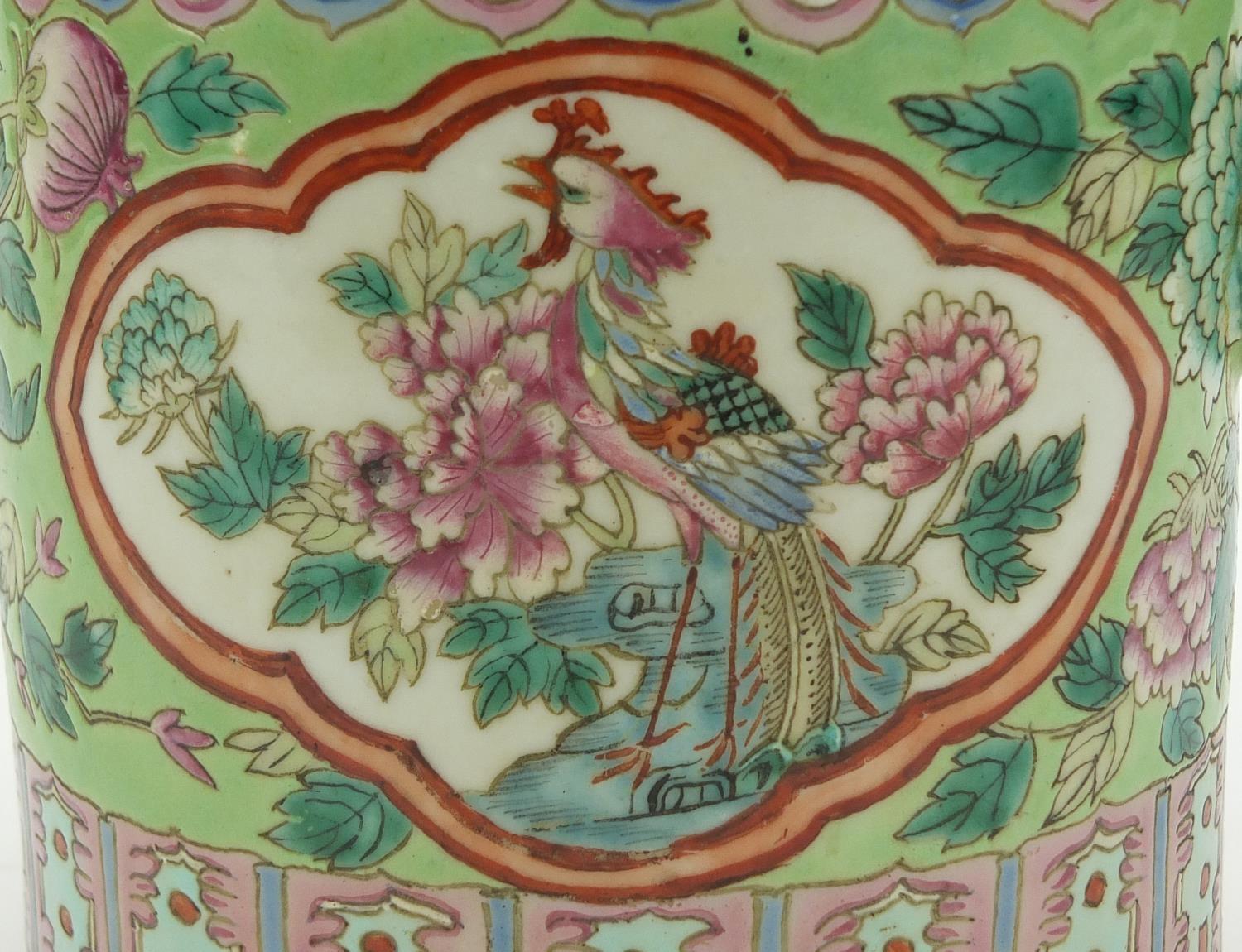 Chinese porcelain Peranakan Straits type teapot hand painted in the famille rose palette with panels - Image 6 of 12