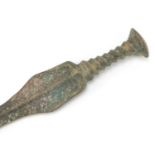 Islamic patinated bronze short sword, 35.5cm in length