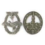 Two German military interest badges comprising Anti-Partisan and one impressed C E Junker Berlin