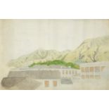 19th Century watercolour, 'A View of James Town, Saint Helena, mounted, framed and glazed, 46cm x