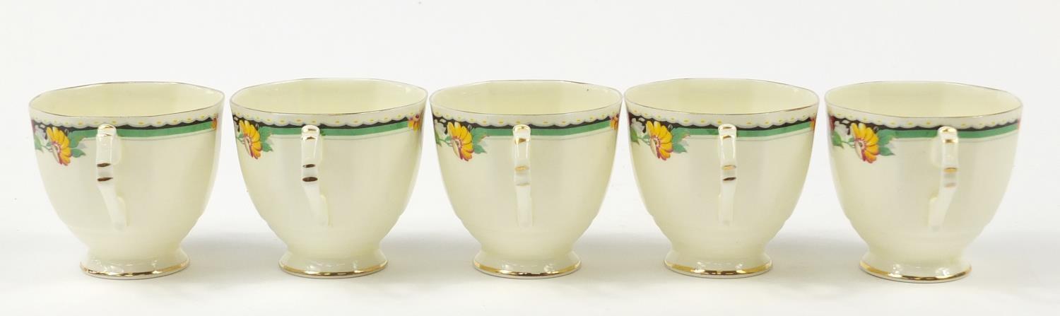 Tuscan teaware decorated with flowers including trios, each cup 7cm high - Image 13 of 25